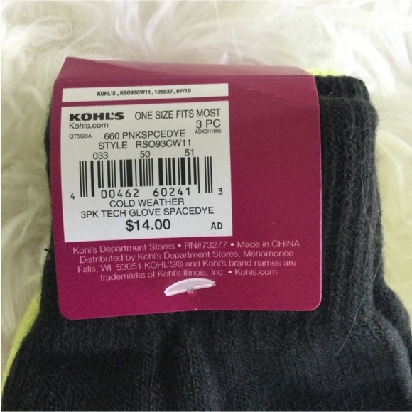 SO Woman’s Juniors Space dye glove set multi color Touch screen - Picture 10 of 12